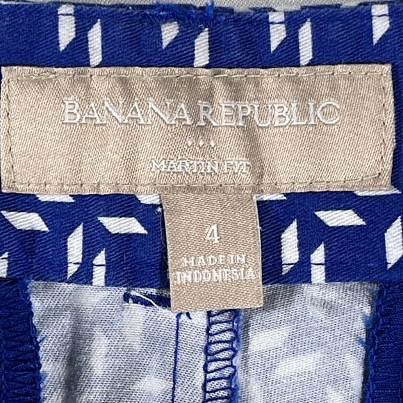 Banana Republic womens cobalt blue geometric cotton 3" inseam shorts - size 4 - Picture 5 of 10